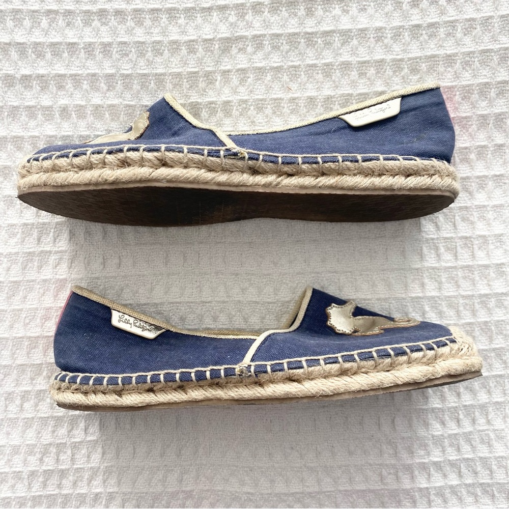 Lilly Pulitzer Lia Blue Seahorse Espadrilles size 8 - Picture 7 of 8